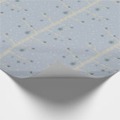 Papier Cadeau Oiseaux de Noël sur branche d'arbre, flocons de ne (Coin)