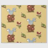 Papier Cadeau Oiseaux de printemps (Plat)