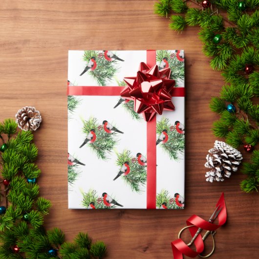 Papier Cadeau Oiseaux d'hiver (Cadeau de vacances)