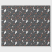 Papier Cadeau Oiseaux D'Hiver Avec Chouette Neige (Plat)