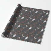 Papier Cadeau Oiseaux D'Hiver Avec Chouette Neige (Déroulé)