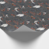 Papier Cadeau Oiseaux D'Hiver Avec Chouette Neige (Coin)