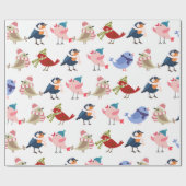 Papier Cadeau Oiseaux douillets (Plat)