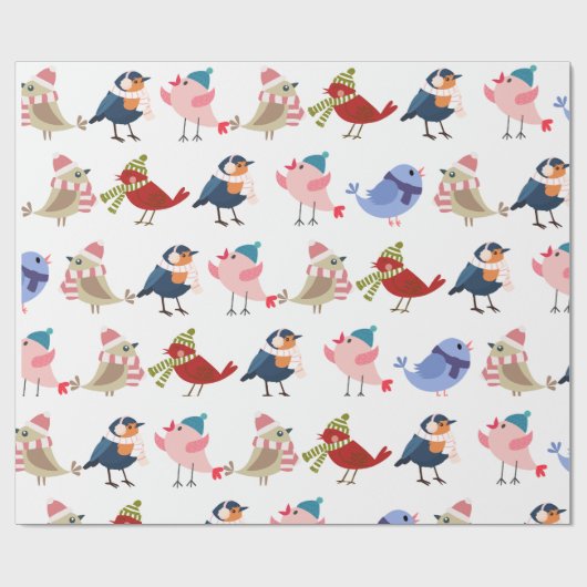 Papier Cadeau Oiseaux douillets (Plat)