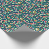 Papier Cadeau Oiseaux douillets en Evergreens d'hiver - Vacances (Coin)