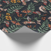 Papier Cadeau Oiseaux du jardin foncé et papillons (Coin)