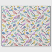 Papier Cadeau Oiseaux Ensemble Animaux Enveloppement Papier (Plat)