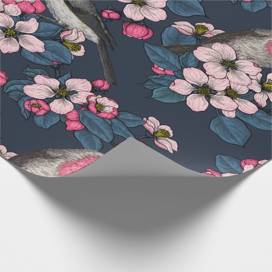 Papier Cadeau Oiseaux et fleurs (Coin)