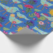 Papier Cadeau Oiseaux et fleurs lunaires Jour du soleil (Coin)