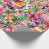 Papier Cadeau Oiseaux et fleurs tropicaux (Coin)
