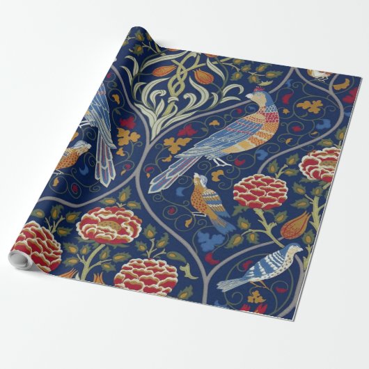 Papier Cadeau Oiseaux et fleurs, William Morris (Déroulé)