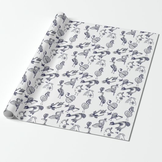 Papier Cadeau Oiseaux fabuleux (Déroulé)