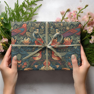 Papier Cadeau Oiseaux Feuille Floral Vintage William Morris Moti