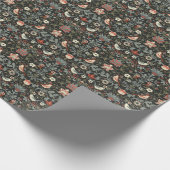 Papier Cadeau Oiseaux floraux Vintages foncés enchantés (Coin)