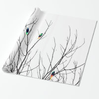 Oiseaux lumineux artistiques sur des branches