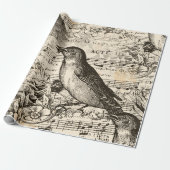 Papier Cadeau oiseaux musicaux victoriens (Déroulé)
