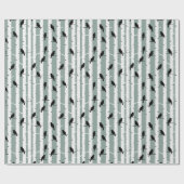 Papier Cadeau Oiseaux noirs perchés sur un tronc d'arbre Papier  (Plat)