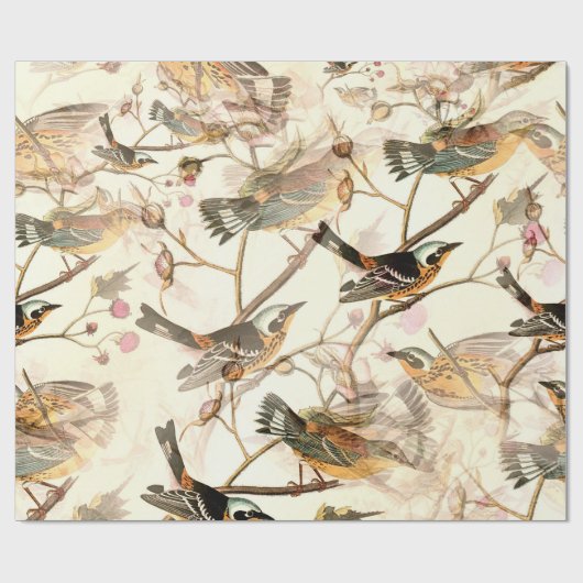Papier Cadeau Oiseaux perchés (Plat)
