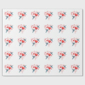 Papier Cadeau Oiseaux pour la Saint-Valentin (Plat)