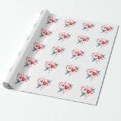 Papier Cadeau Oiseaux pour la Saint-Valentin (Déroulé)
