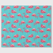 Papier Cadeau Oiseaux roses de flamant sur l'arrière - plan de (Plat)