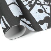 Papier Cadeau Oiseaux sur Branches et Blue Sky Silhouette Modern (Coin rond)