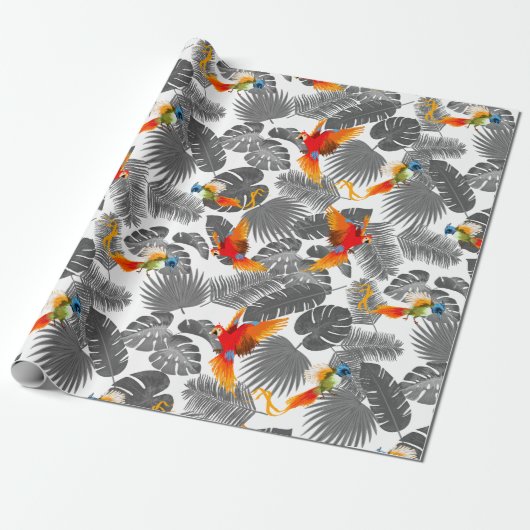 Papier Cadeau Oiseaux tropicaux (Déroulé)