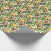 Papier cadeau Oiseaux tropicaux et fleurs (Coin)