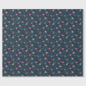 Papier Cadeau Oiseaux vibrants : Gouache Dark Elegance (Plat)