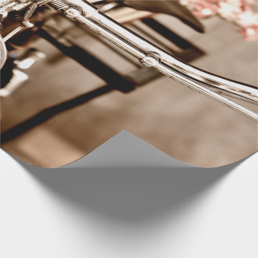 Papier Cadeau Old bicycle and flowers blur in background process (Coin)