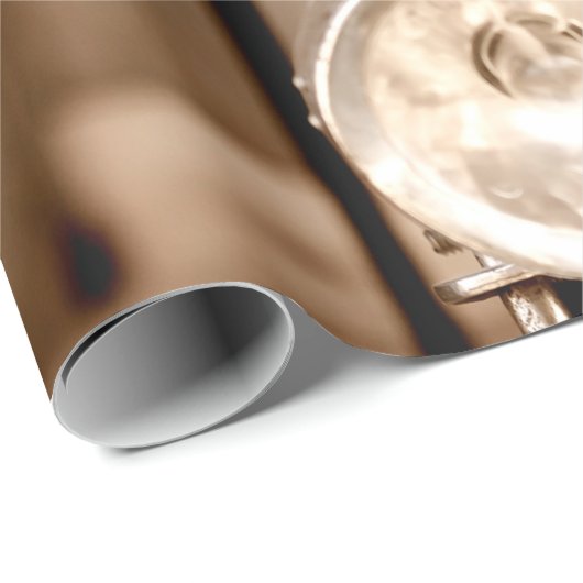 Papier Cadeau Old bicycle and flowers blur in background process (Coin rond)