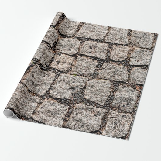 Papier Cadeau Old cobble stone pattern at the streetabstract, an (Déroulé)