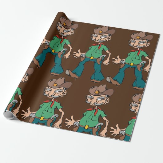 Papier Cadeau Old Cowboy (Déroulé)