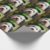Papier Cadeau Old English Sheepdog en tenue de la Saint-Patrick (Coin)