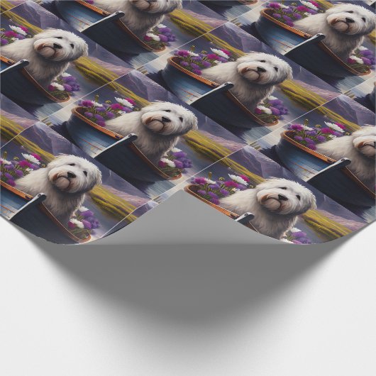 Papier Cadeau Old English Sheepdog sur Paddle : Une aventure Pit (Coin)