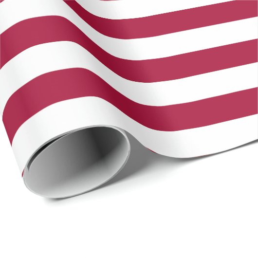 Papier Cadeau Old Glory Rayure Rouge (échelle moyenne 1”) (Coin rond)