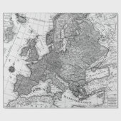 Papier Cadeau Old Maps Black and White Wrapping Paper (Plat)