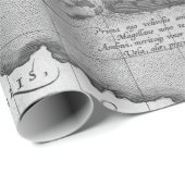 Papier Cadeau Old Maps Black and White Wrapping Paper (Coin rond)