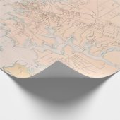 Papier Cadeau Old Sydney Australia Map (1890) (Coin)