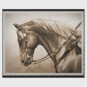 Papier Cadeau Old West Quarter Horse Sepia