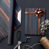 Papier Cadeau Olive Abstrait | Bleu foncé Vert Cuivre Tone de la