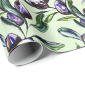 Papier Cadeau Olive Branch Watercolor Pattern (Coin rond)