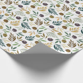 Papier Cadeau Olive et Feuilles Autumn Motif (Coin)
