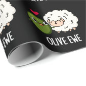Papier Cadeau Olive Ewe drôle Amour Pun Dark BG (Coin rond)