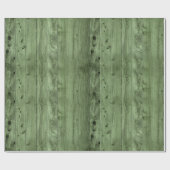 Papier Cadeau Olive Green Faux Wood (Plat)