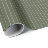 Papier Cadeau Olive Pinstripes (Coin rond)