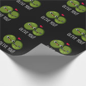 Papier Cadeau Olive You Funny Love Pun Dark BG (Coin)