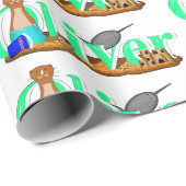 Papier Cadeau Oliver The Otter's à la plage (Coin rond)