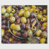 Papier Cadeau Olives noires et vertes séchées (Plat)