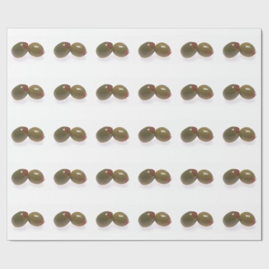 Papier Cadeau Olives vertes (Plat)